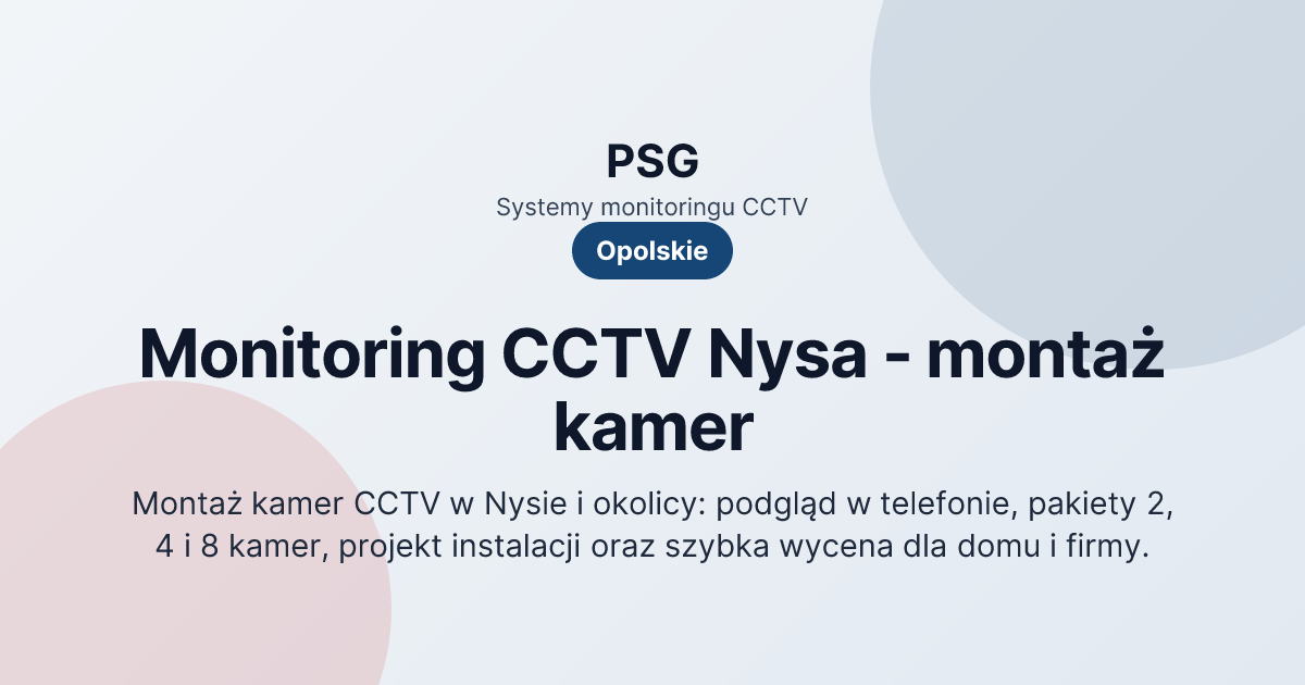 Podgląd strony PSG Monitoring CCTV Nysa