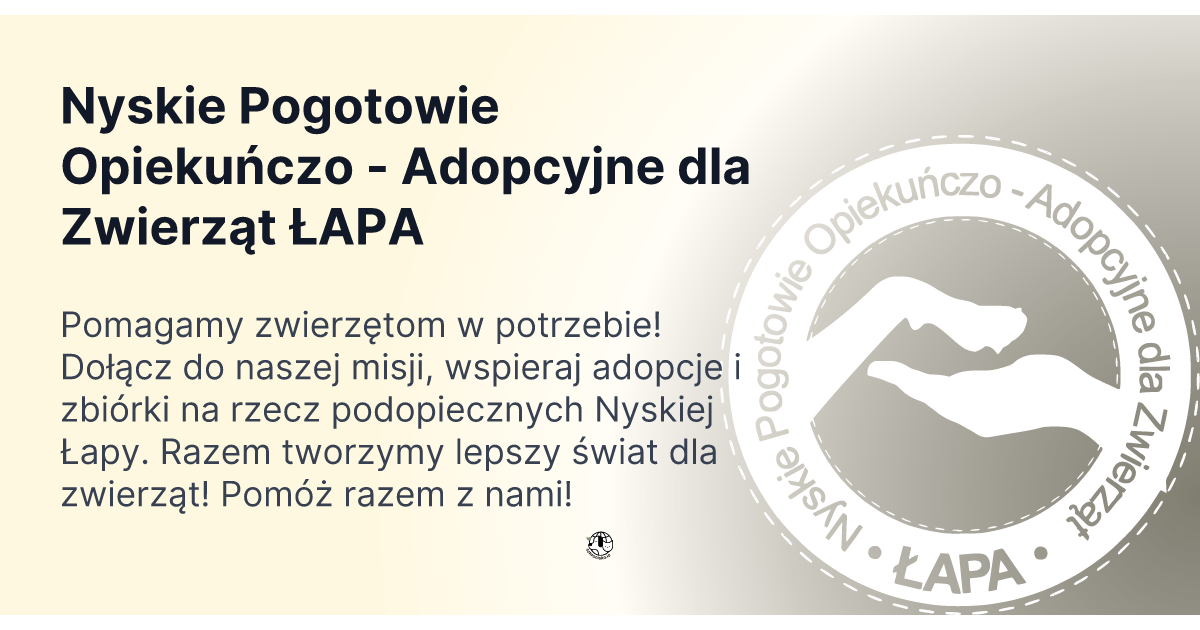 Podgląd strony Nyskiej ŁAPY wygenerowanej przez schronisko.io