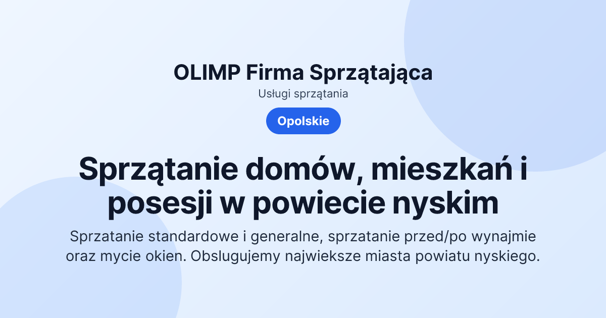 Podgląd strony OLIMP Firma Sprzątająca